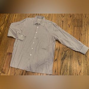 Canali brown check button down - XXL